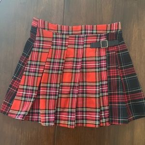 Zara plaid side zip mini skirt